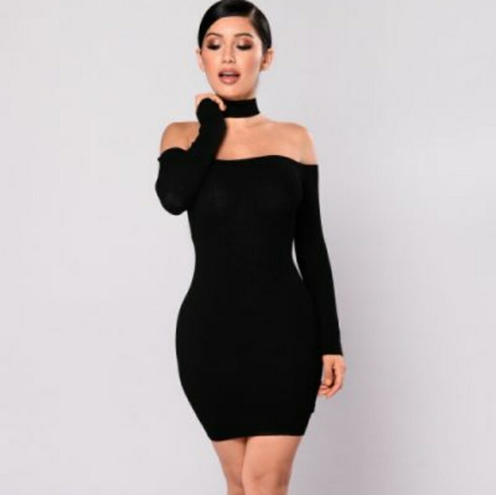 Fashion nova velvet choker mini dress